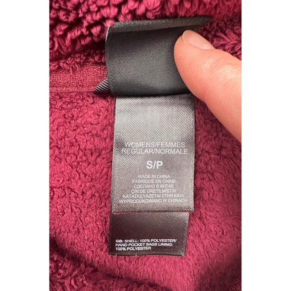 The North Face Womens Fleece Jacket Burgundy Full Zip Long Sleeve Size S - Picture 3 of 4